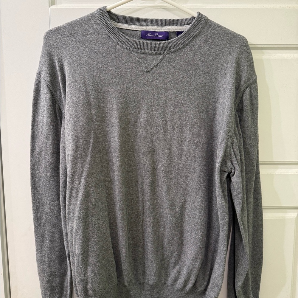 Alan Flusser Grey Crewneck Sweater All Natural‎ Fibers Size Large